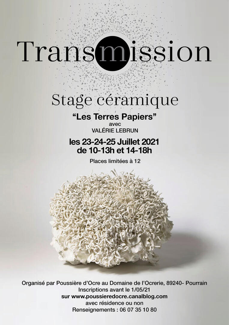 affiche stage céramique Valérie Lebrun