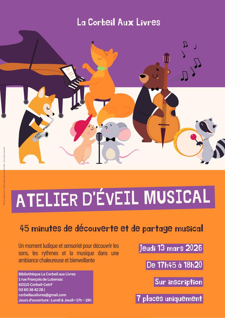 ATELIER D’ÉVEIL MUSICAL - La Corbeil Aux Livres