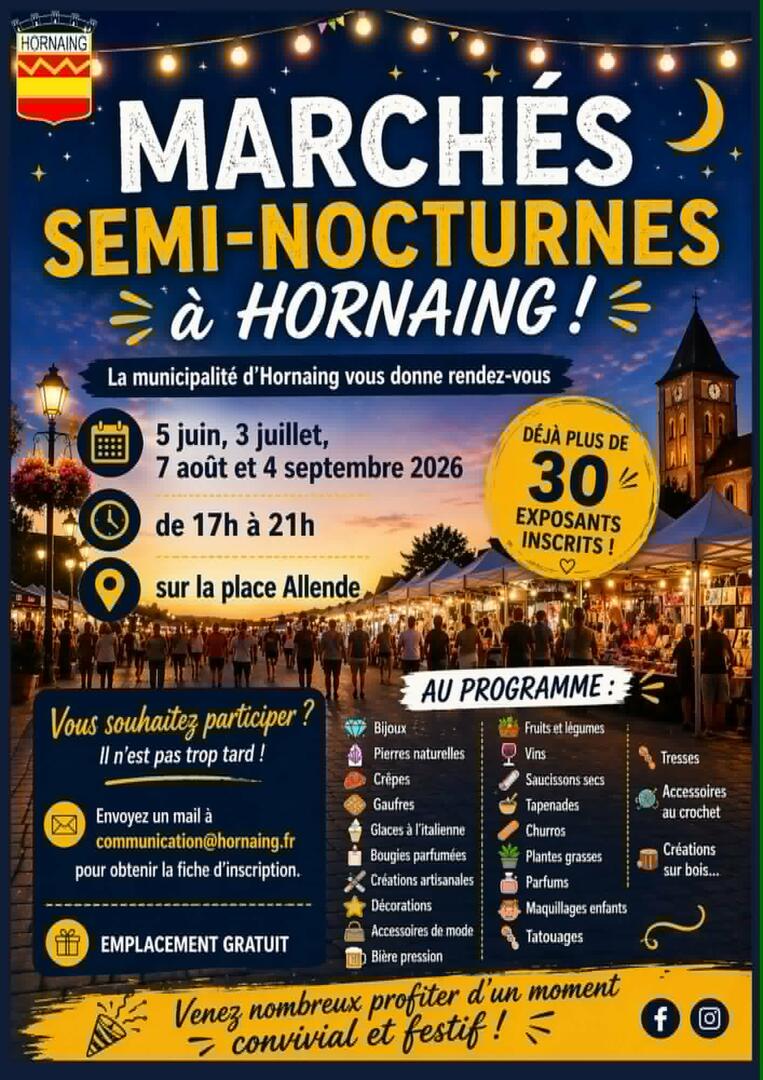 Affiches marchés semi nocturnes Hornaing 2026