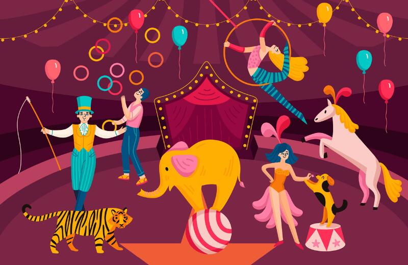 Cirque en fête dans les jardins de l'Abbaye