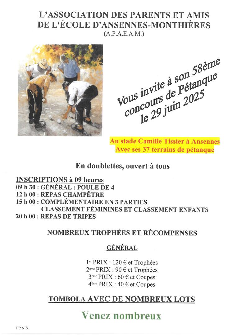 Petanque à Ansennes - 29 juin 2025