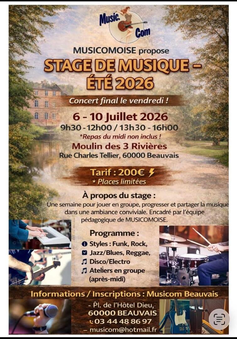 Stage d’été de musiques actuelles Musicomoise – du 6 au 10 juillet