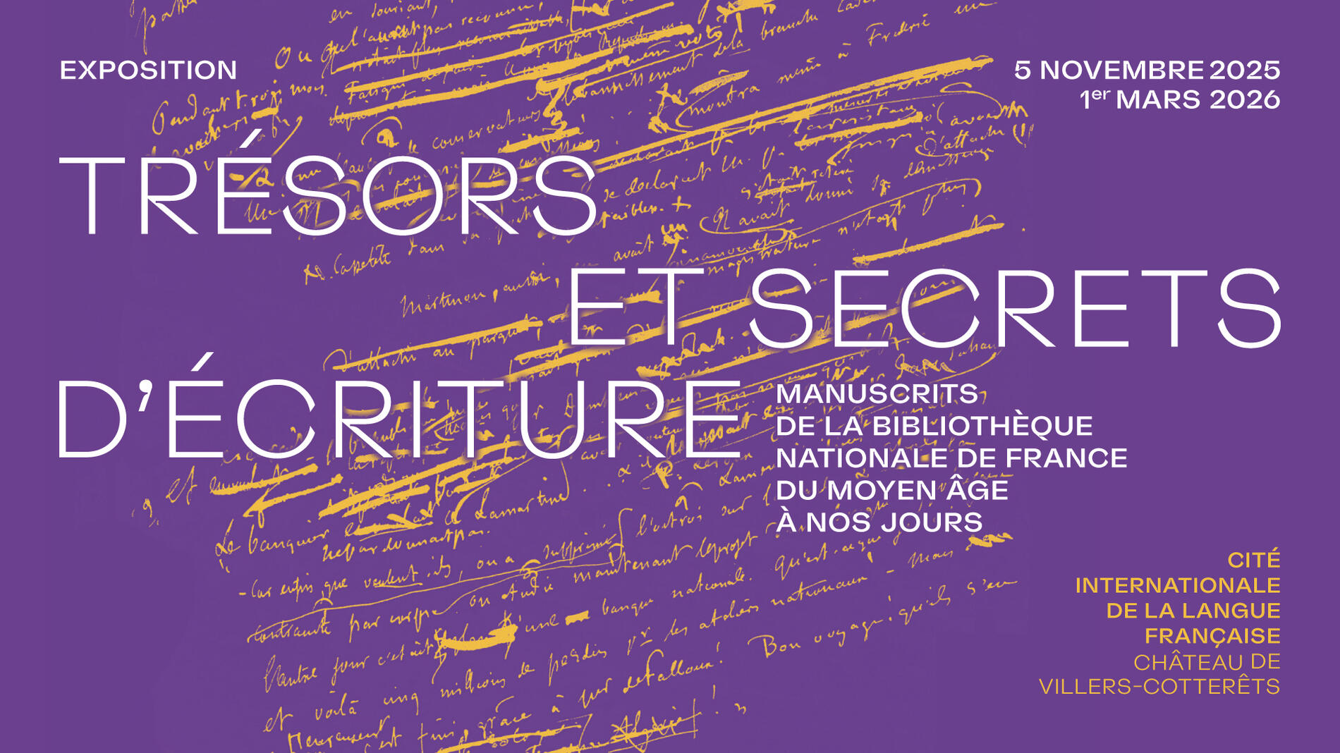 Visuel de l'exposition Trésors et secrets d'écriture