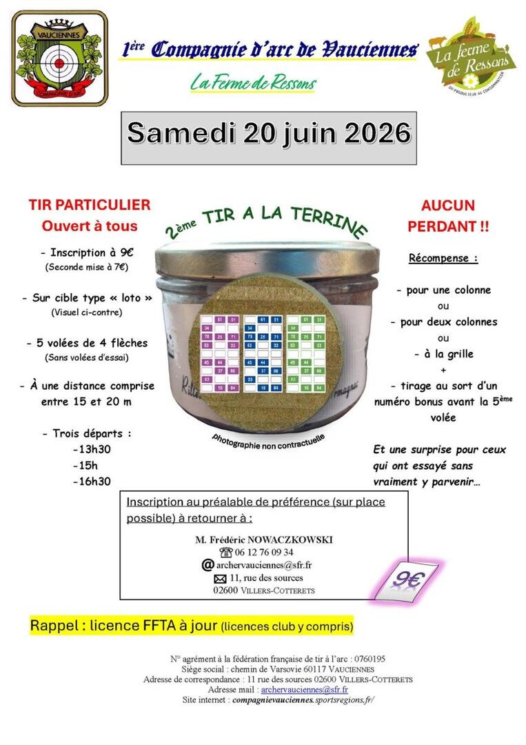 Tir à la terrine Vauciennes - 20 juin