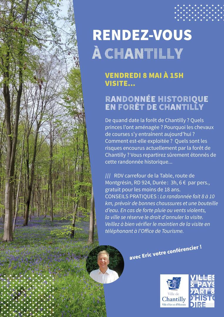 affiche visite VAH Chantilly forêt 8 mai