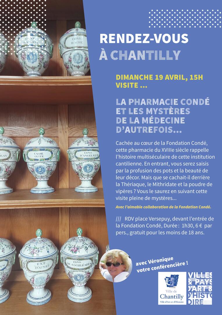 affiche visite VAH chantilly pharmacie condé 19 avril