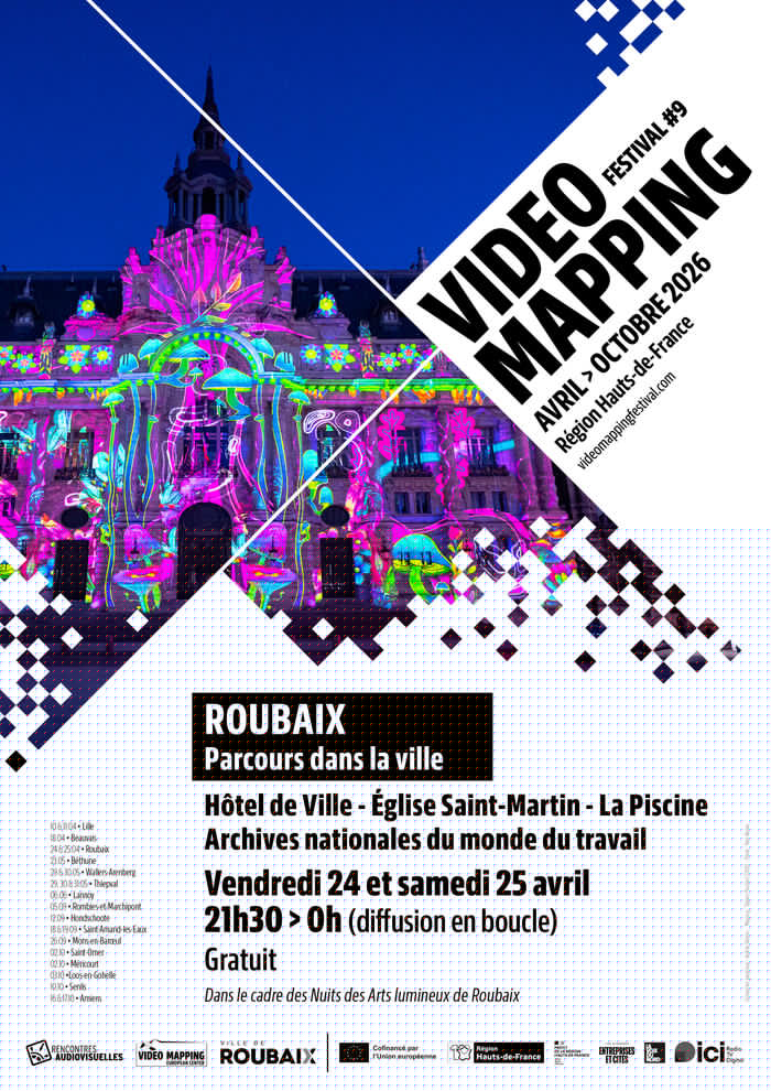 Vidéo Mapping Festival #9 : ROUBAIX - Parcours dans la ville_1