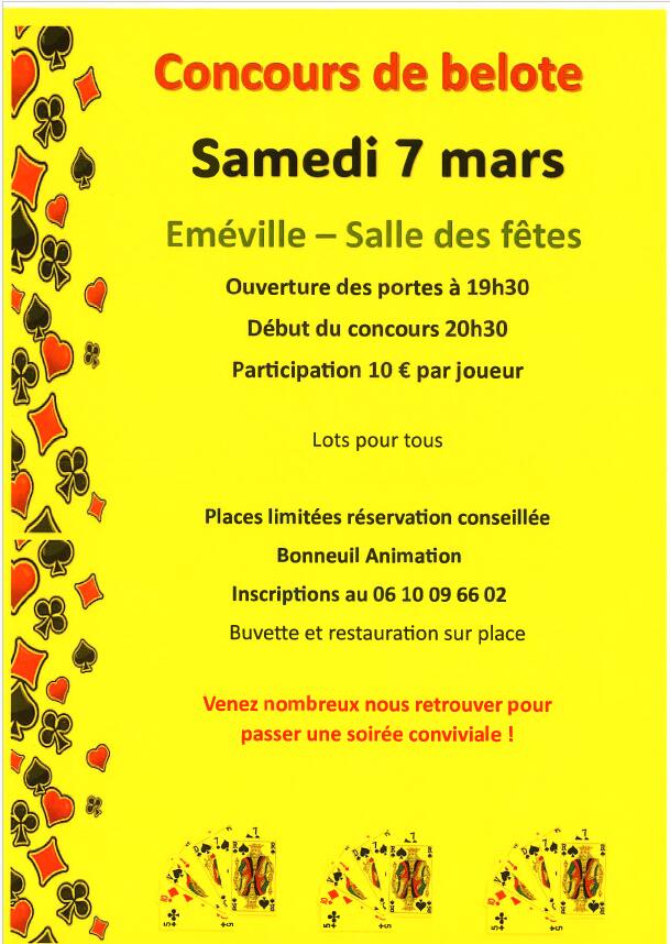concours Belote - 7 mars