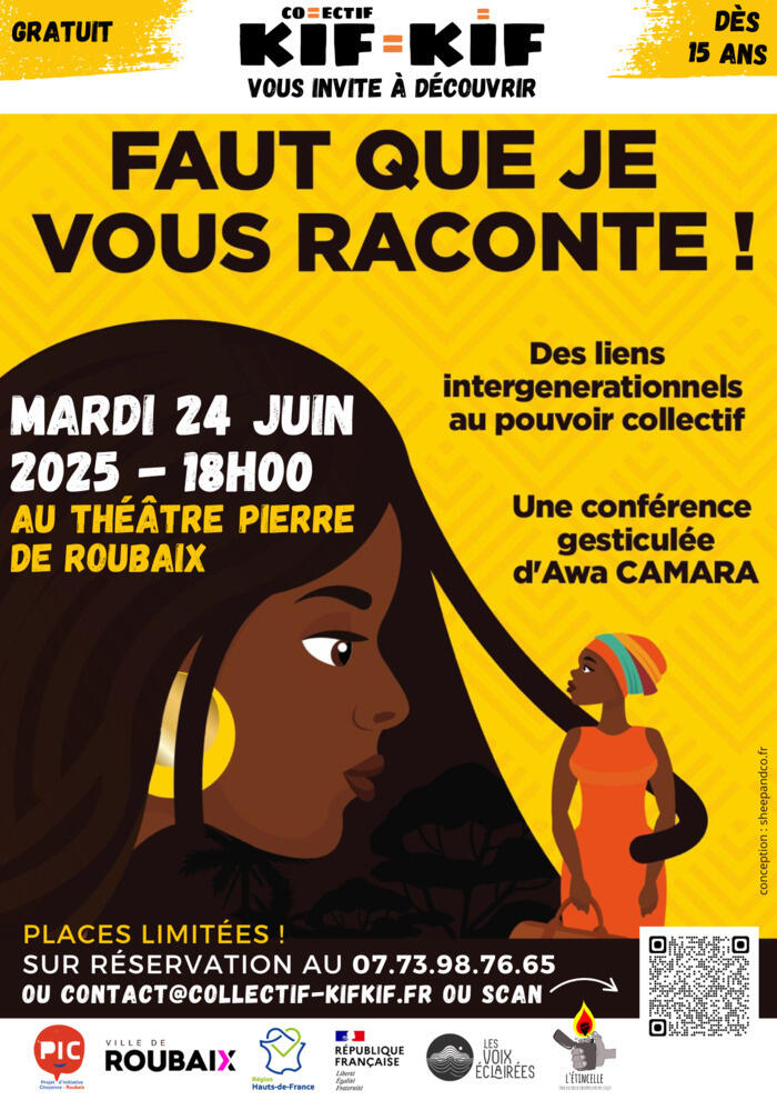 Le Collectif KifKif vous invite à découvrir : "Faut que je vous raconte", une conférence gesticulée de Awa CAMARA_1