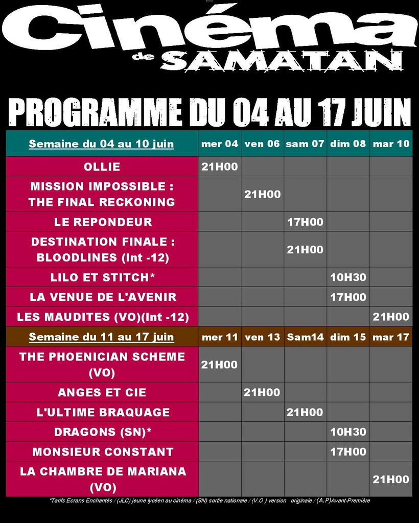 Programme cinéma