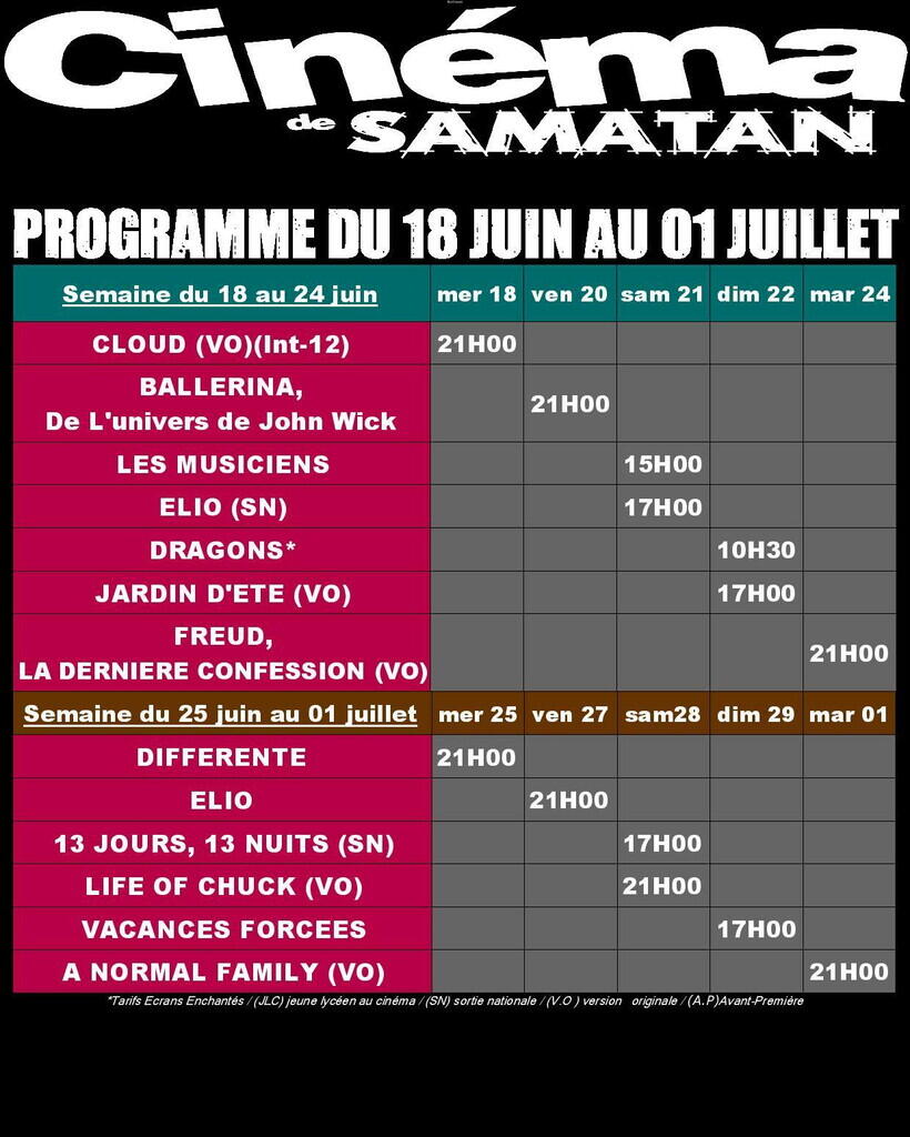 Programme cinéma