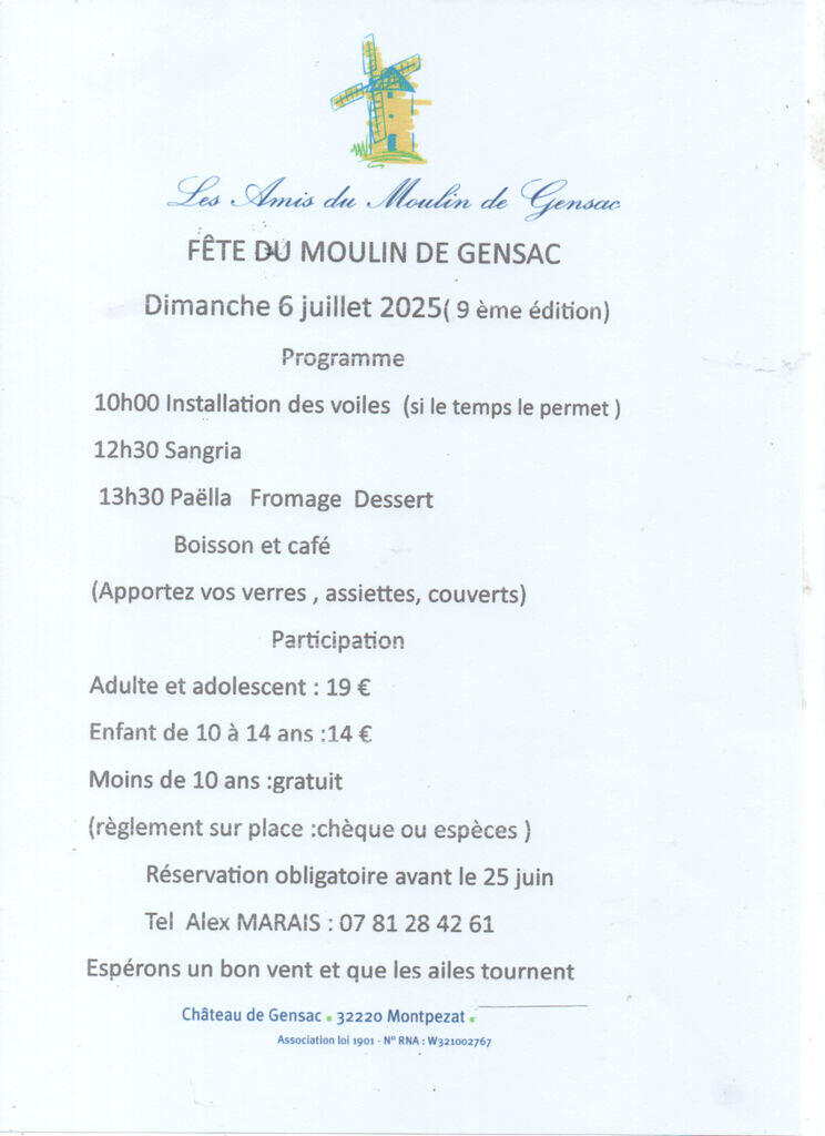Affiche fête du moulin