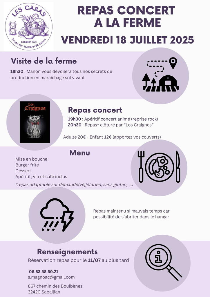 Affiche repas à la ferme