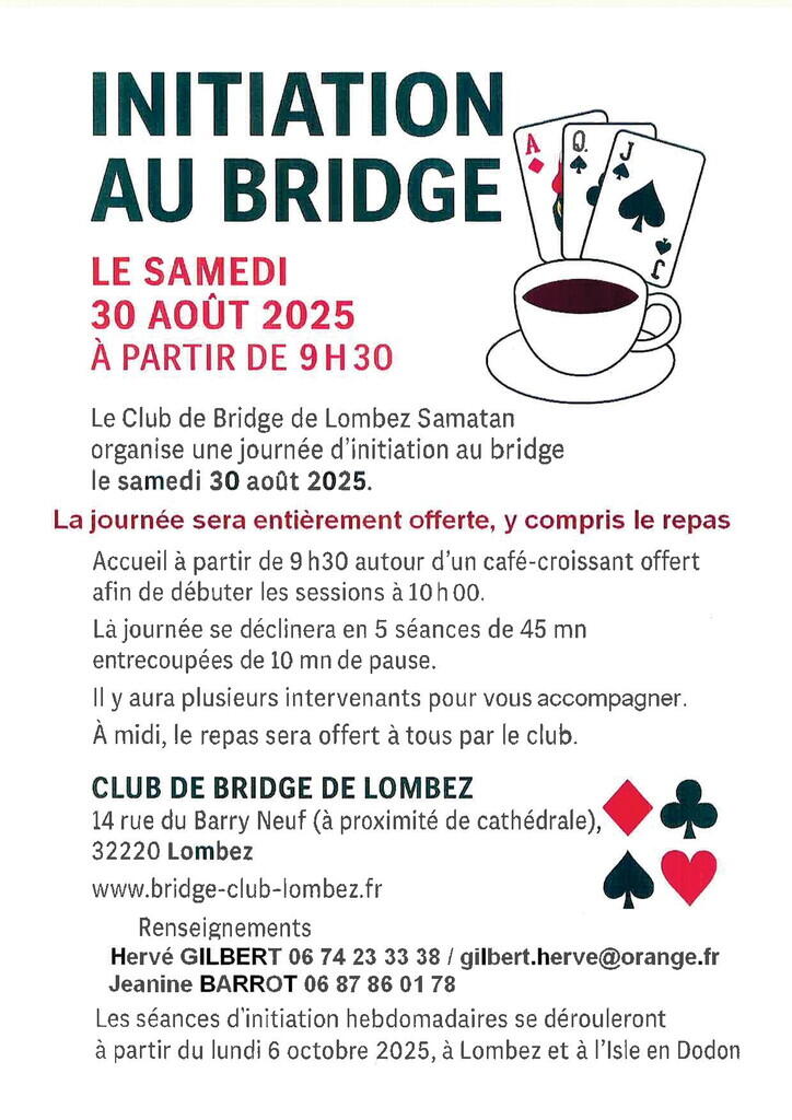 Affiche Initiation au bridge