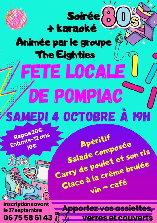 Affiche Fête locale, Pompiac