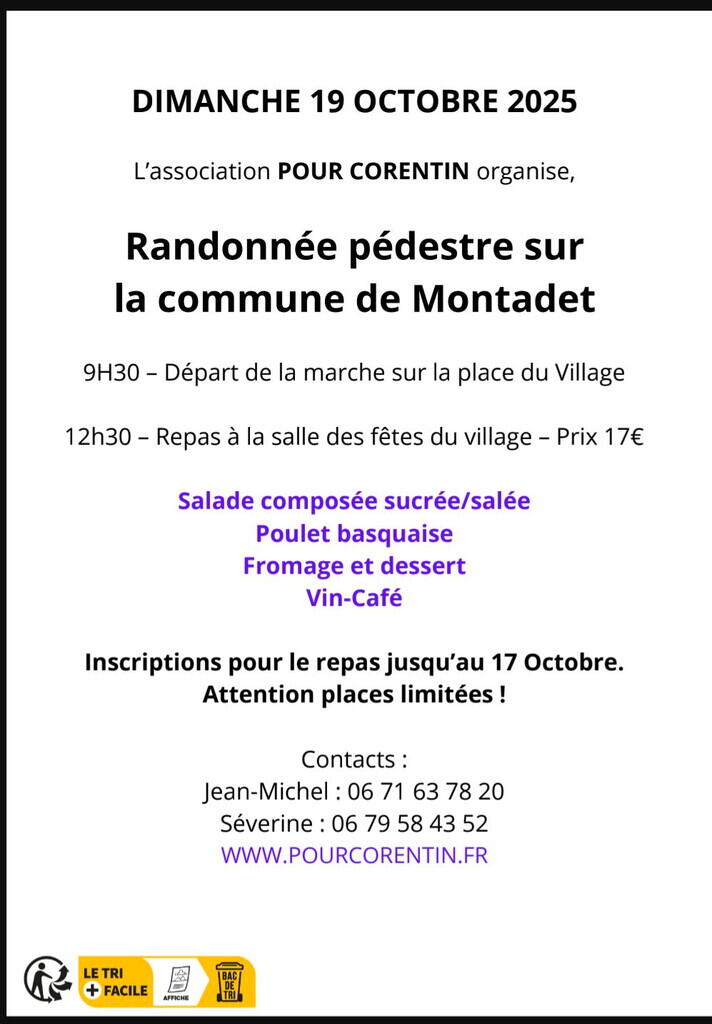 Affiche rando, Montadet