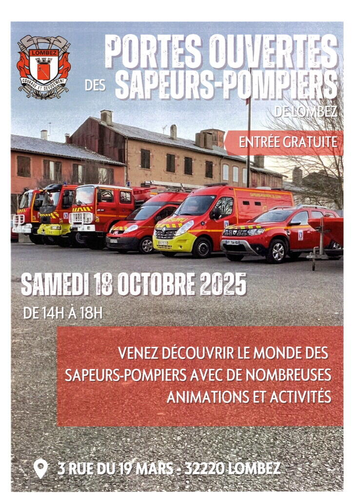 Affiche Portes ouvertes pompiers, Lombez
