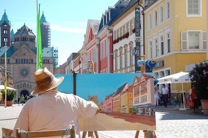 peintre dans la rue