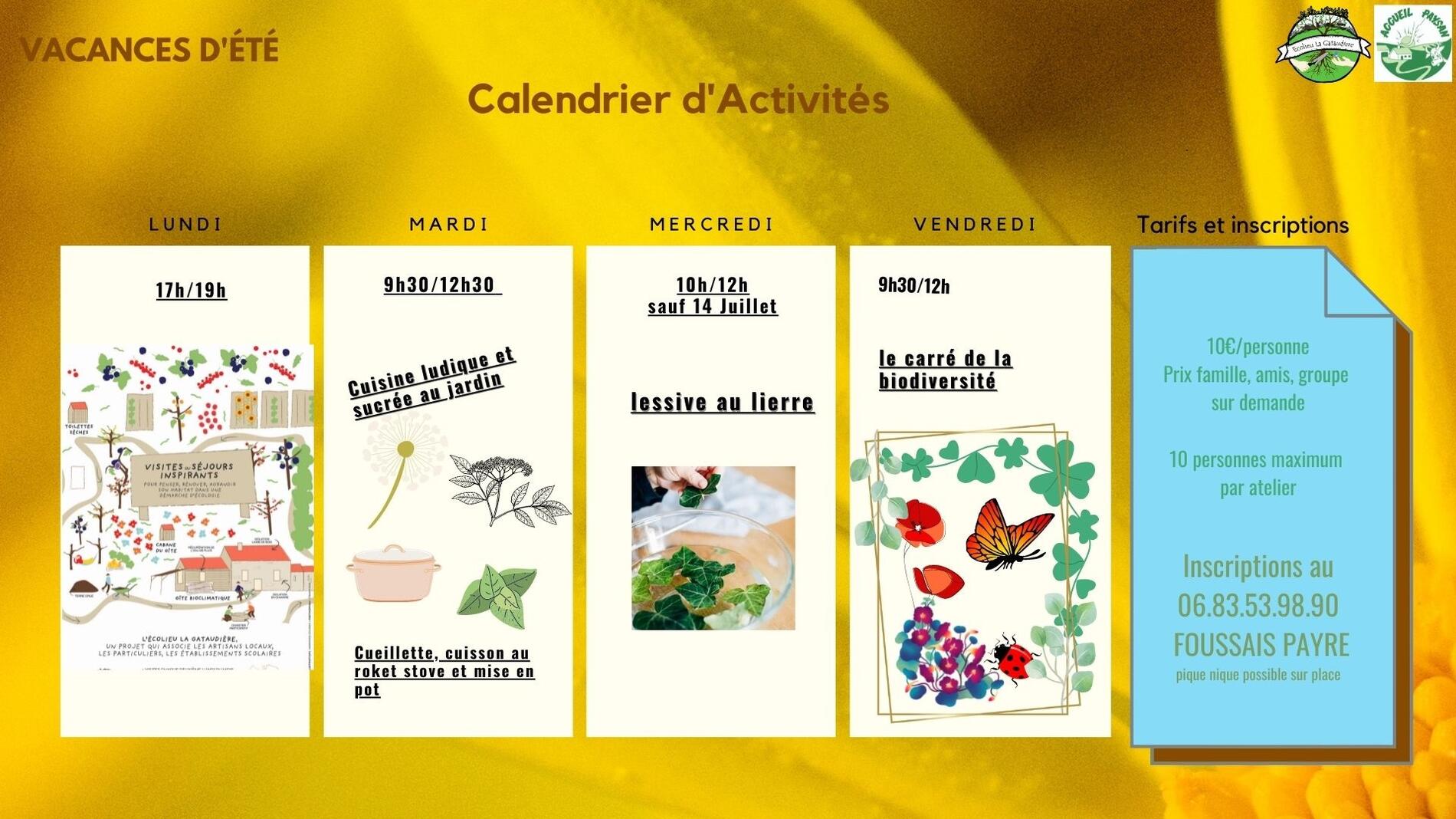 calendrier vacances d'été 22
