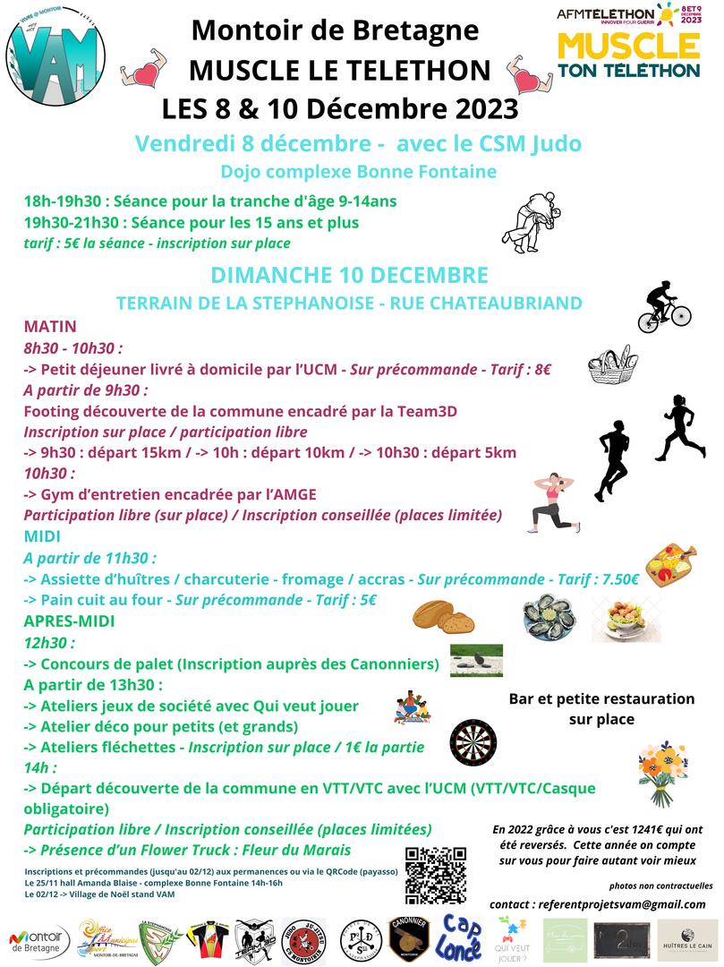 Affiche - planning Musvle ton Téléthon avec VAM
