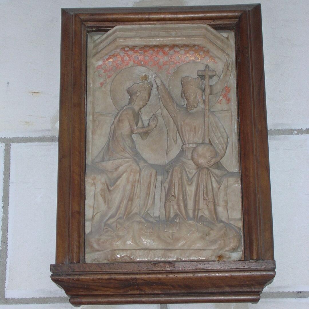 Albâtre de Nottingham. Couronnement de la Vierge. 15e siècle