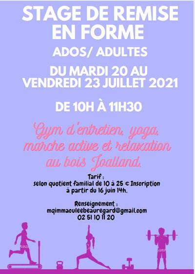Stage de remise en forme