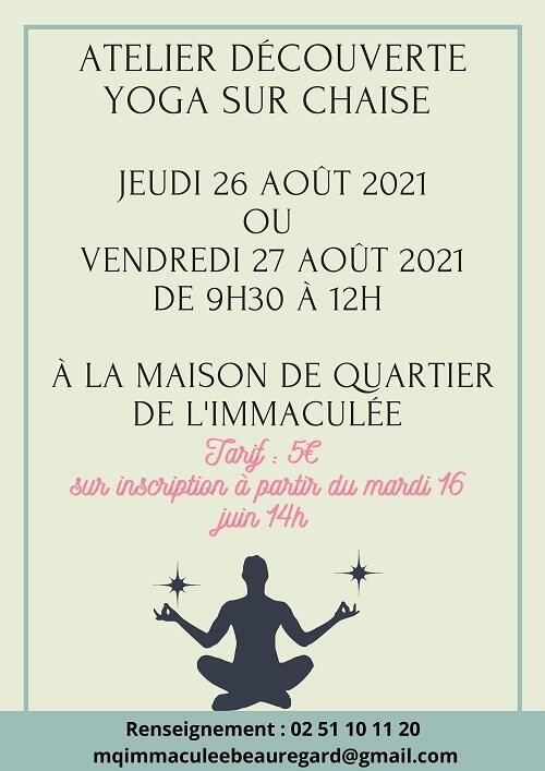 Atelier découverte yoga sur chaise