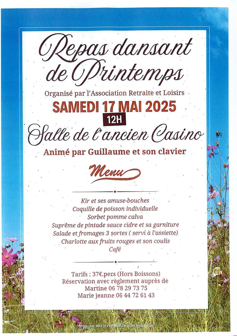 repas dansant de printemps ault 17 mai