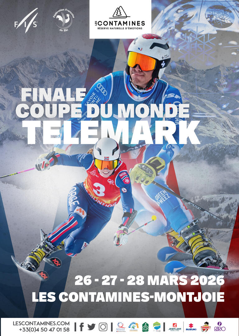 Affiche championnats du monde de telemark - Les Contamines-Montjoie - mars 2025