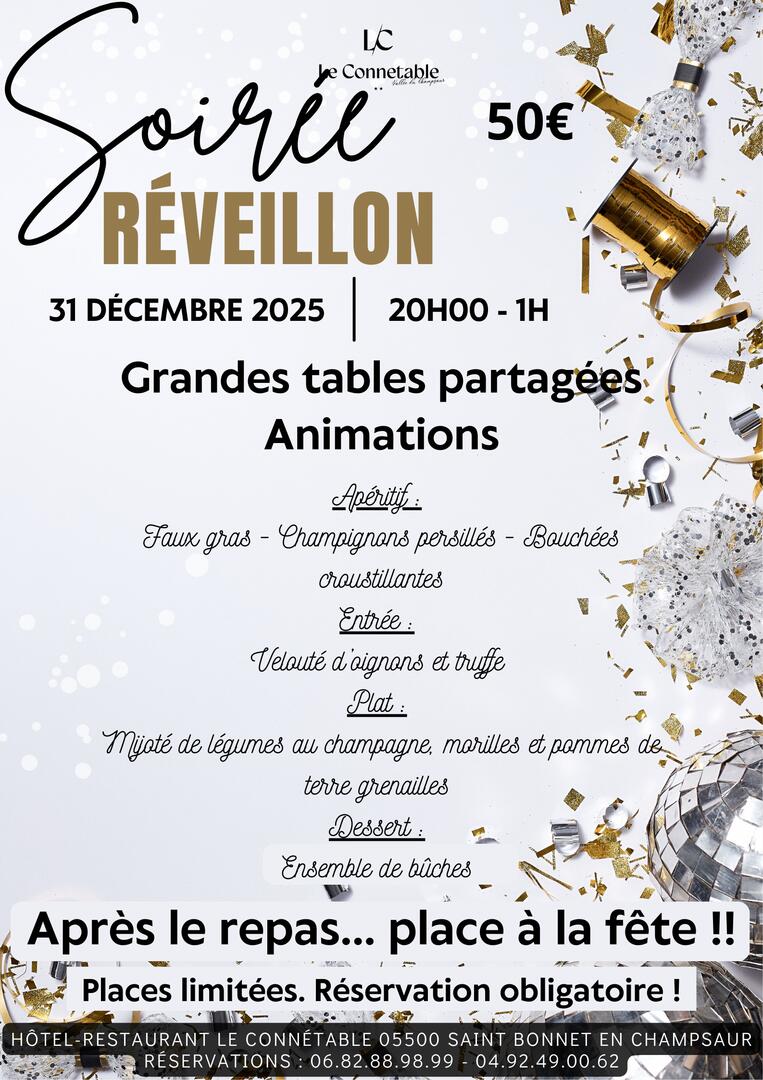 Menu Soirée Nouvel An