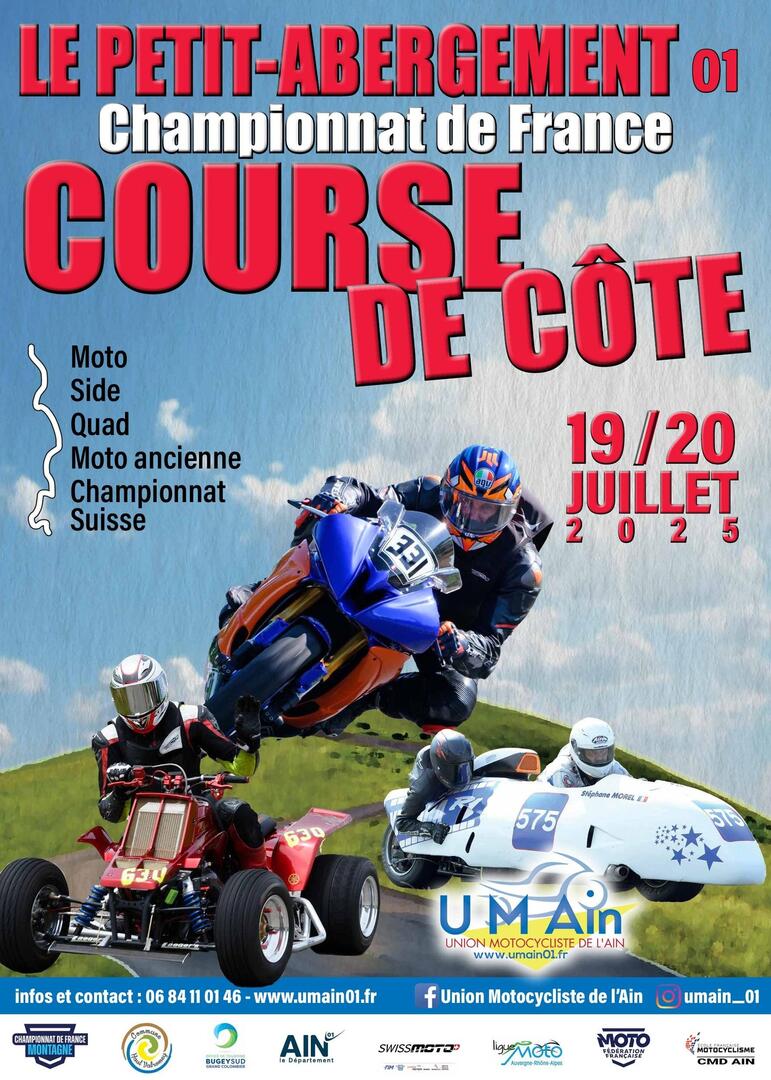 Course de côte moto – Championnat de France de la Montagne au Petit-Abergement_Haut Valromey