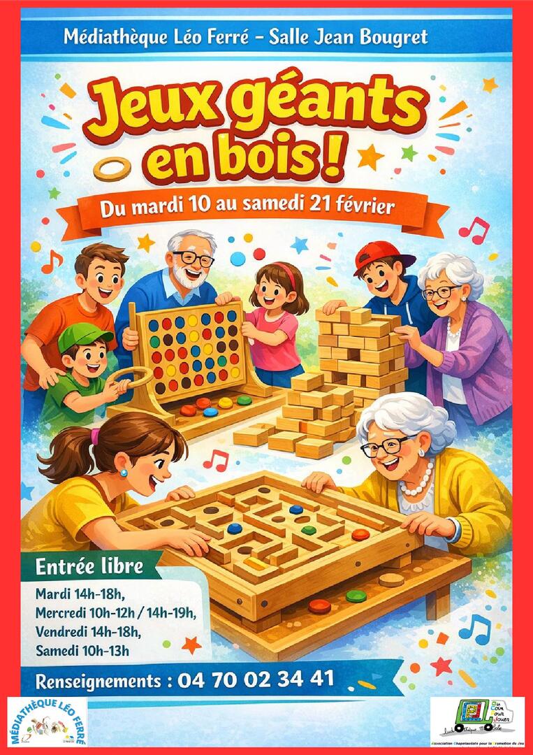 Médiathèque : Jeux géants en bois_Désertines