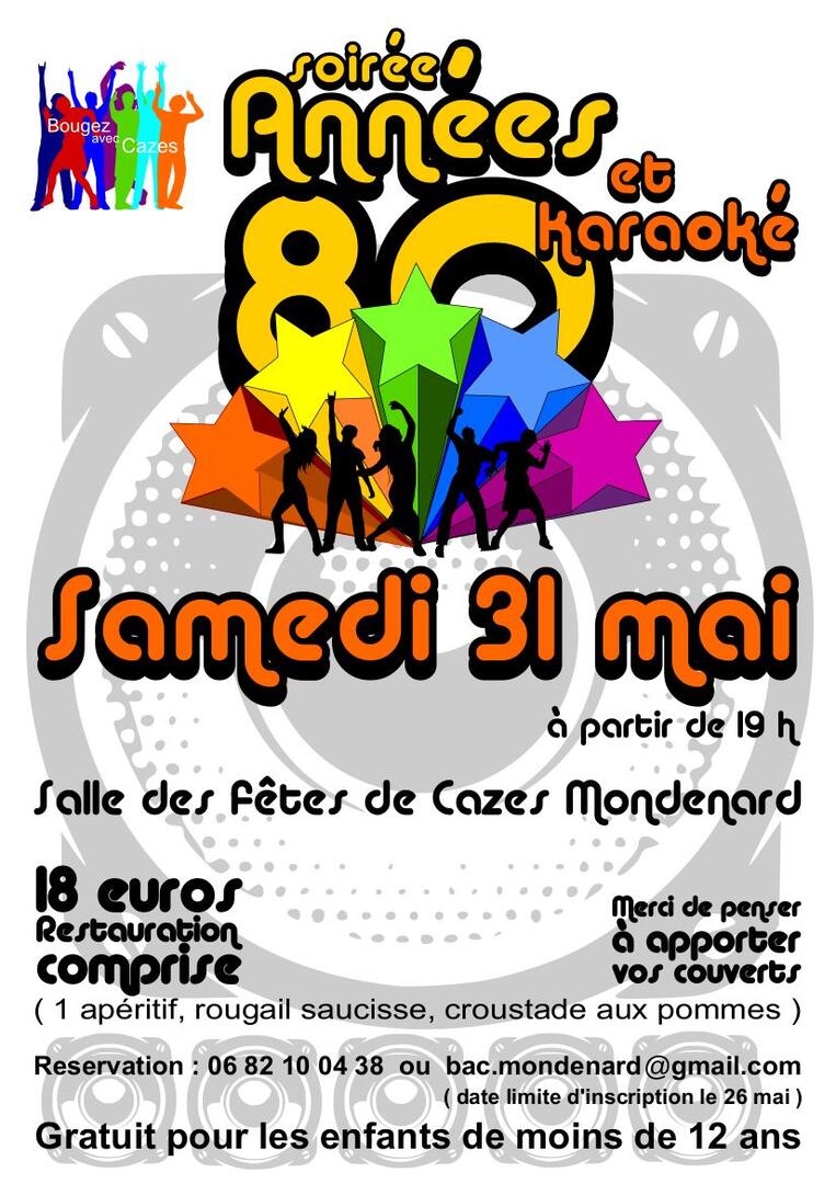 Soirée année 80' et karaoké_Cazes-Mondenard