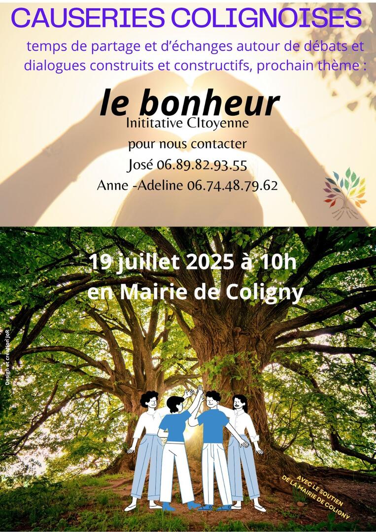 Affiche_Causeries Colignoises - Le Bonheur_Coligny