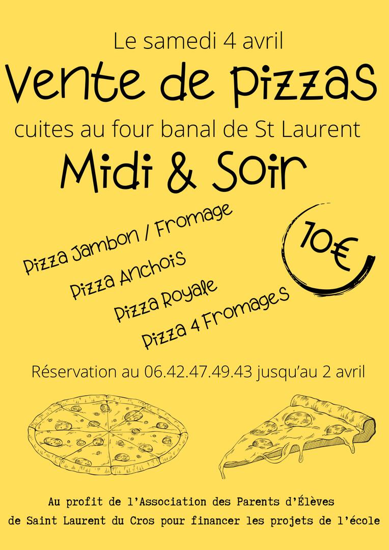 Vente de pizzas au profit de l'APE