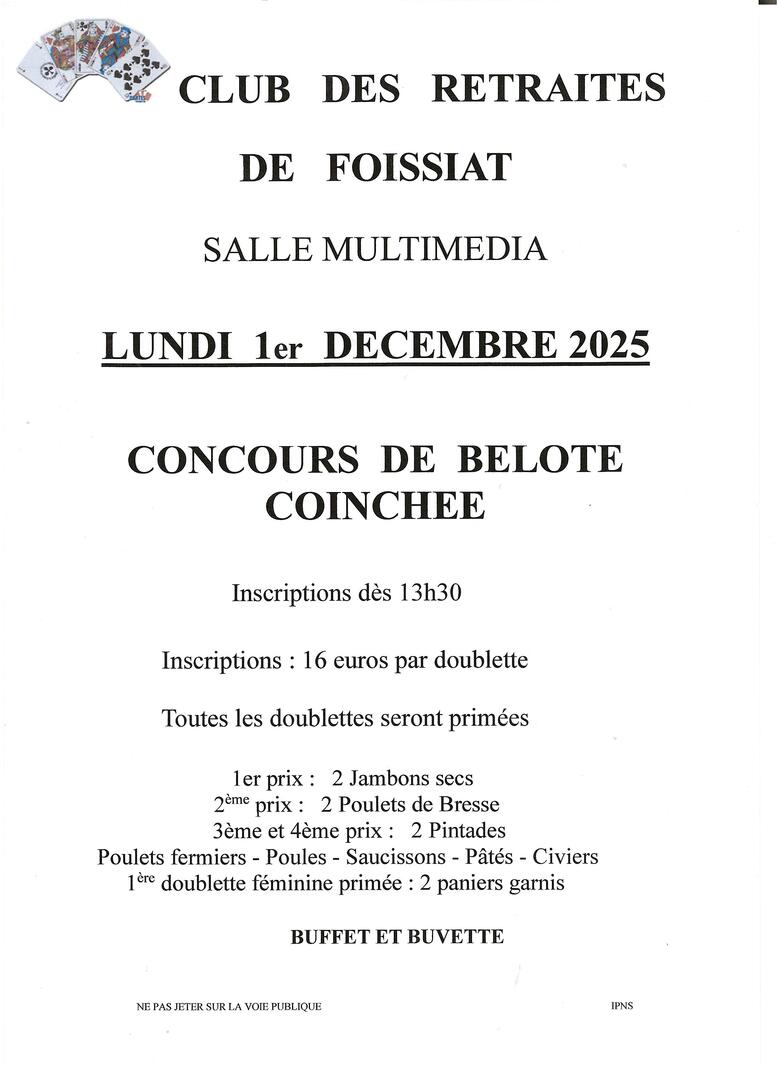 Concours de coinche du 01122025
