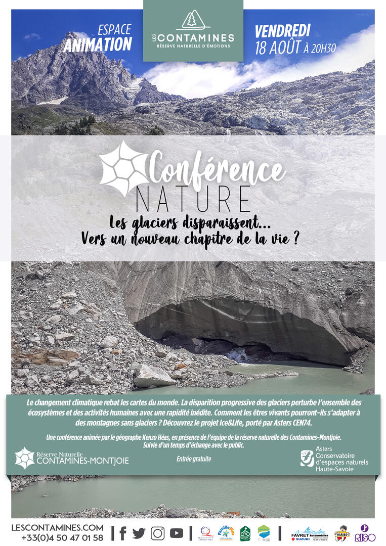 Conférence glaciers aux Contamines Montjoie
