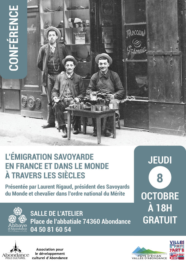 Conférence : « L’émigration savoyarde en France et dans le monde à travers les siècles »