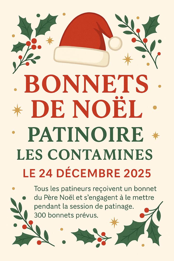 Opération bonnets de Noël à la patinoire_Les Contamines-Montjoie