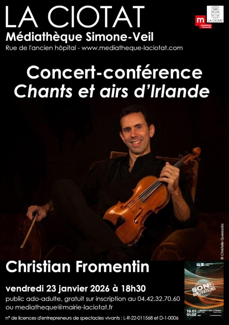 Concert-conférence Chants et airs d’Irlande par Christian Fromentin_La Ciotat