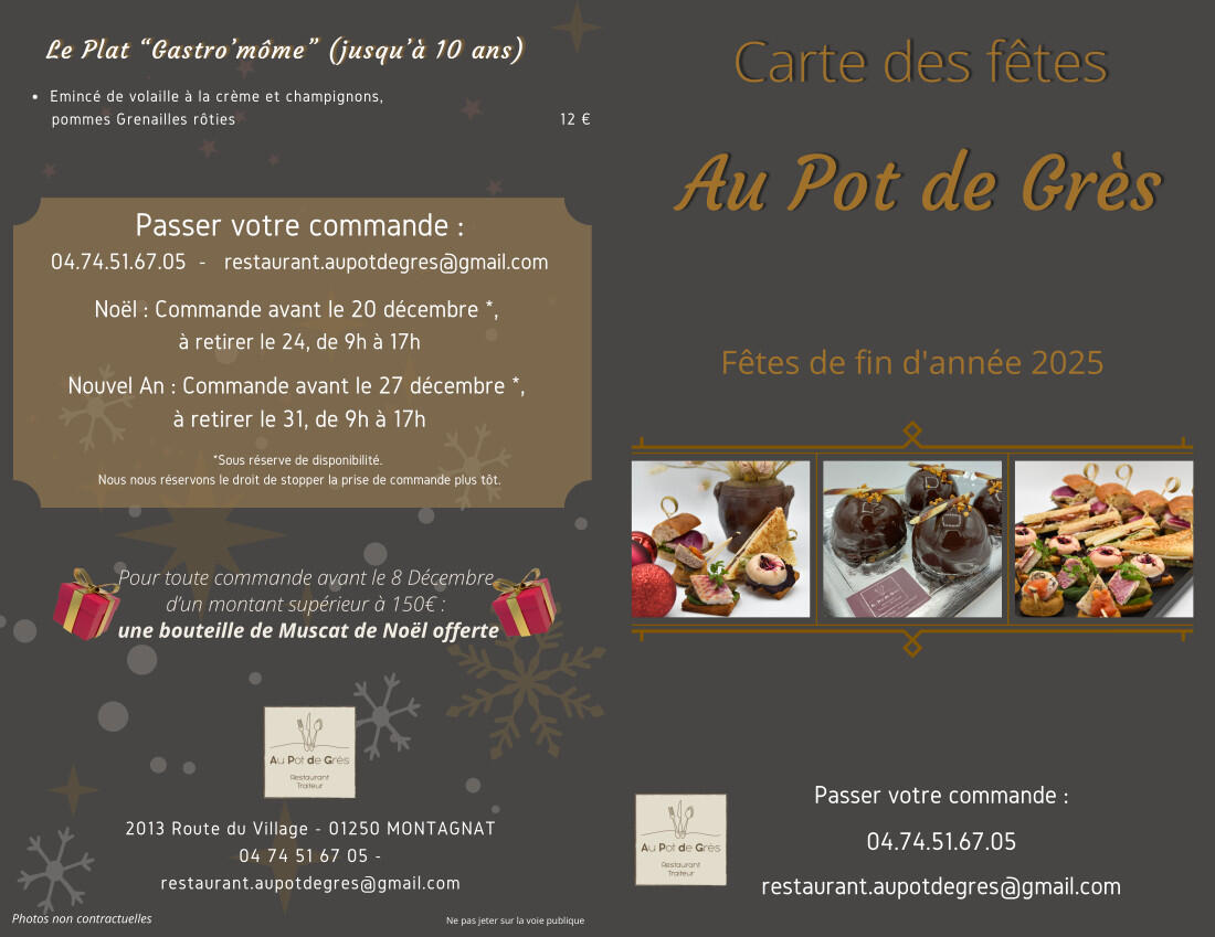 Carte des fêtes à emporter