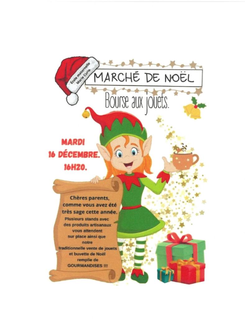 Marché de Noël et bourse aux jouets à l'école maternelle Marie Curie