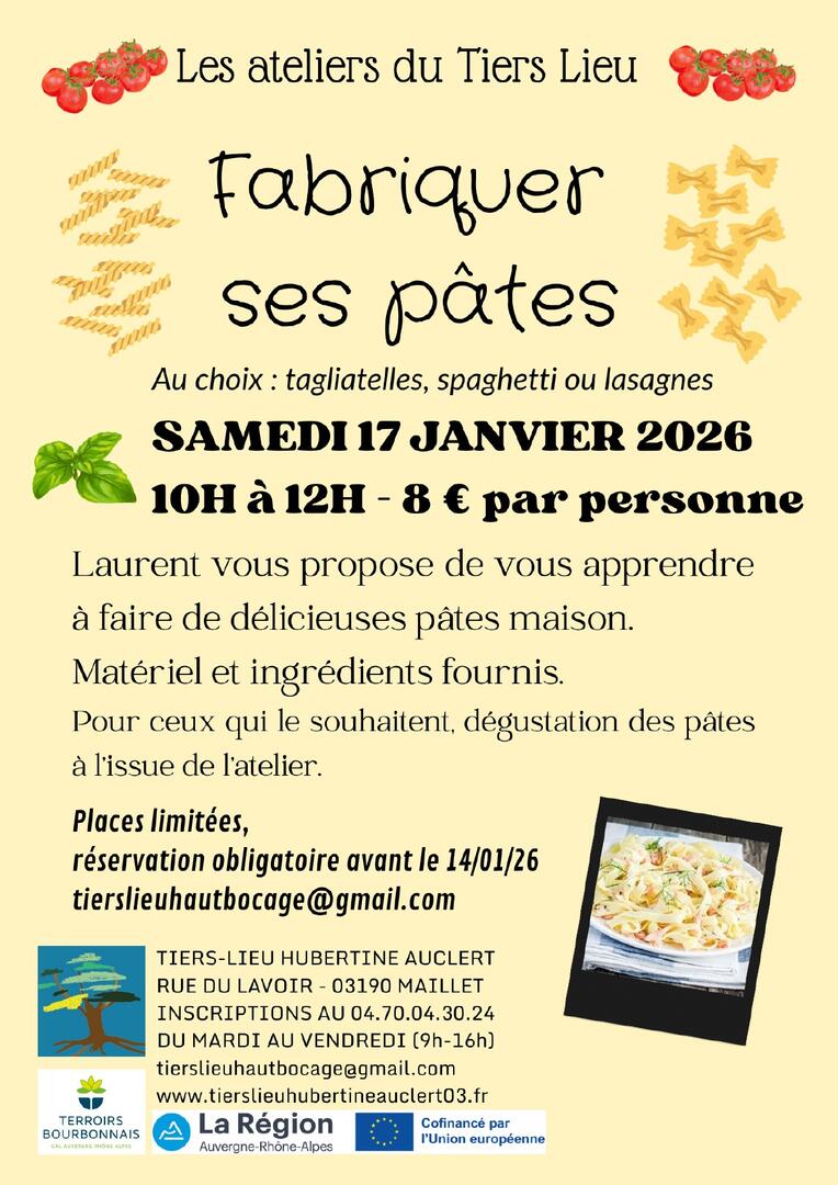 Les ateliers du Tiers Lieu : fabriquer ses pâtes_Haut-Bocage