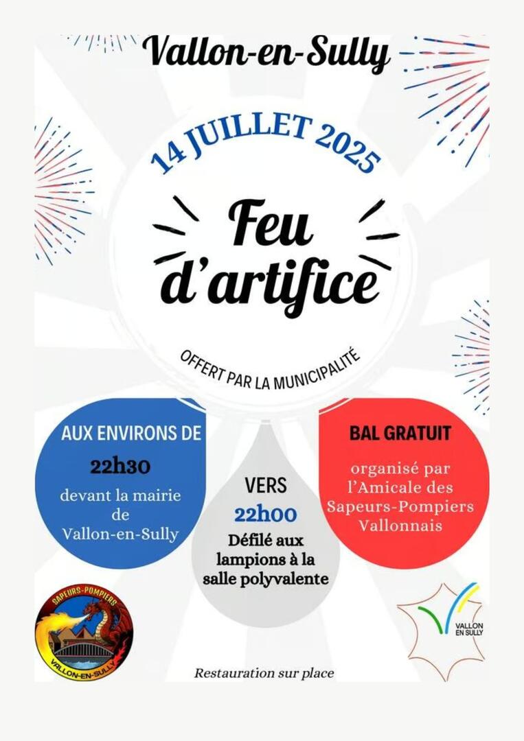 Feu d’artifice et défilé aux lampions_Vallon-en-Sully