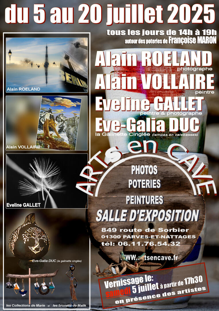 ARTs EN CAVE - Expo Photos, Peinture, Poterie, Artisanat
