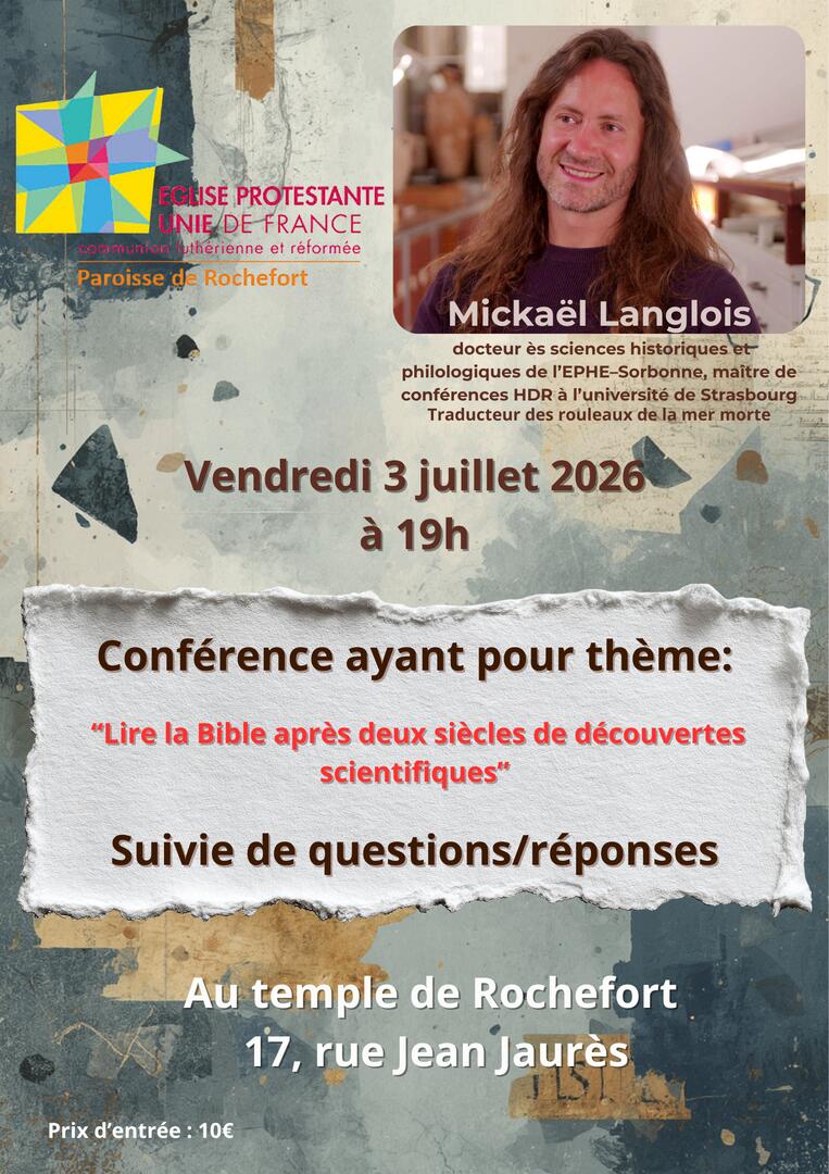 Conférence "Lire la Bible après deux siècles de découvertes scientifiques"