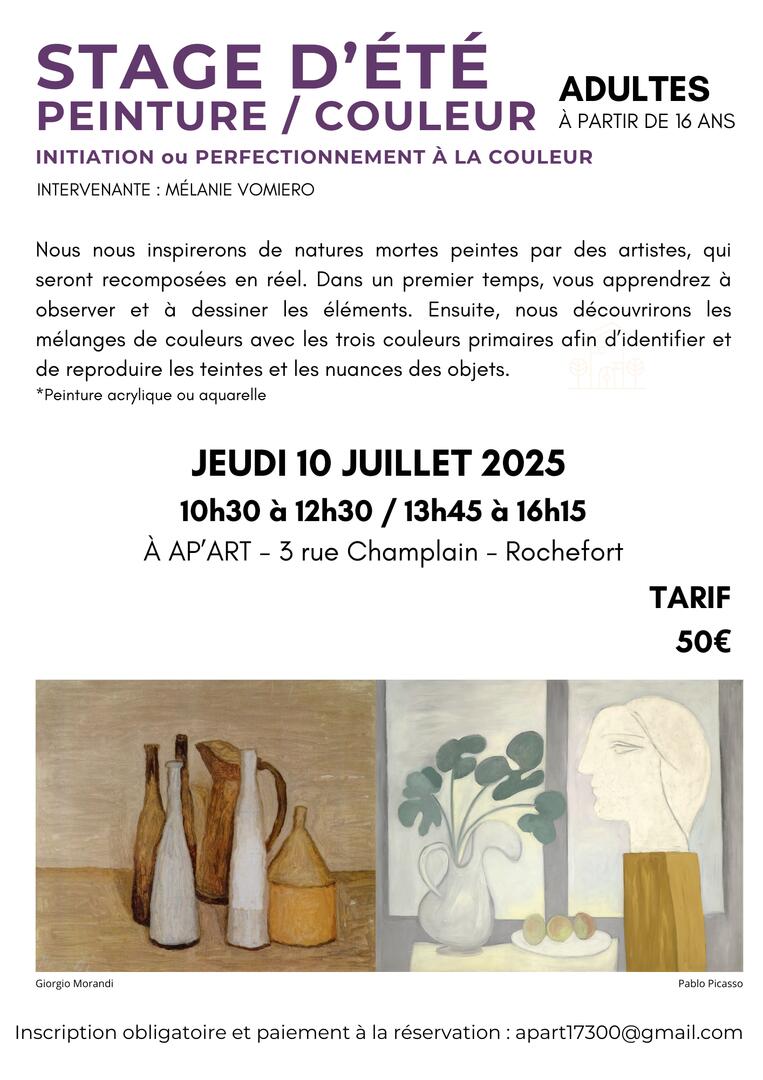 Stage d'été peinture / couleur_Rochefort