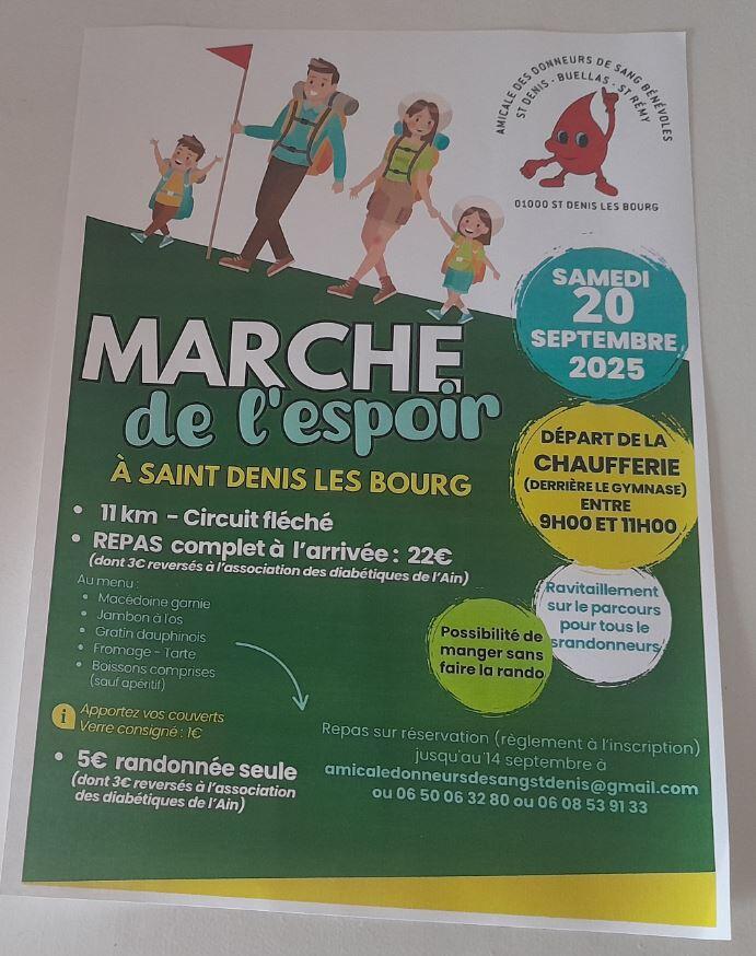 Marche de l'amicale des donneurs de sang bénévoles St Denis, Buellas, St Rémy_Saint-Denis-lès-Bourg