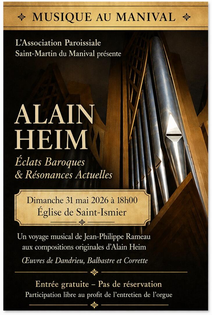 Concert d'orgue à l'église Saint Philibert à Saint Ismier