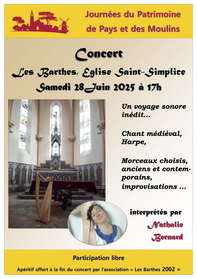 Concert harpe et chant médiéval_Les Barthes